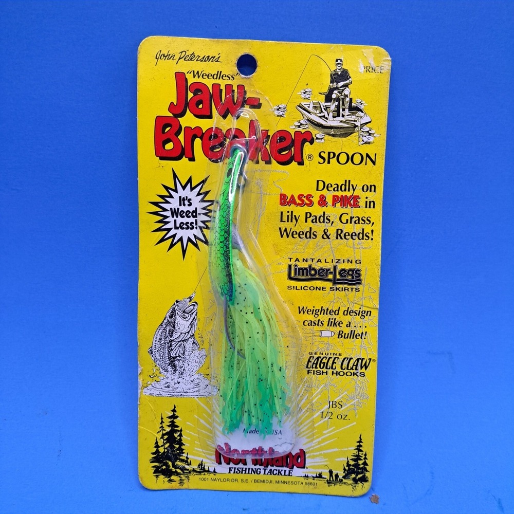 Northland Jaw-Breaker Spoon Lure 1/2 oz VTG Weedless Topwater Bass Pike USA‎ NOS